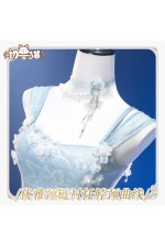 ChuShouMao Love and Deepspace Heroine Midnight Bloom Blue Dress Cosplay Costume